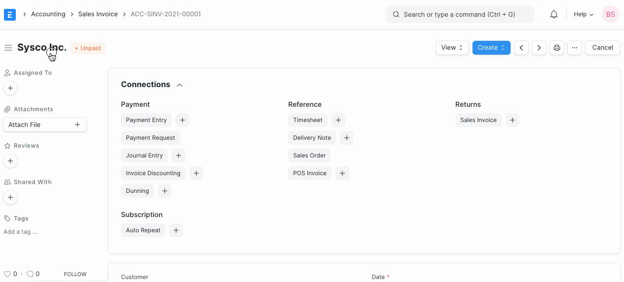 Payment entry screenshot