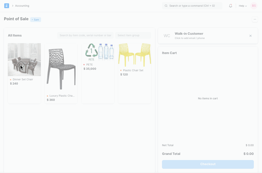 POS checkout experience